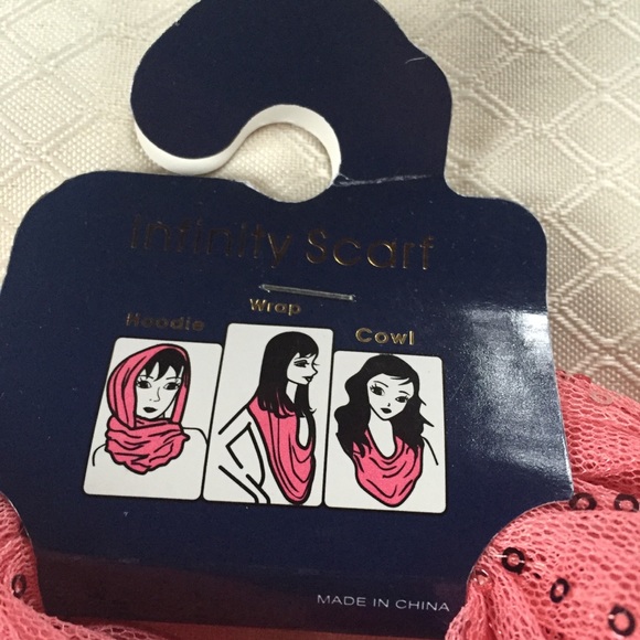 NWT coral colored infinity scarf - Picture 3 of 3